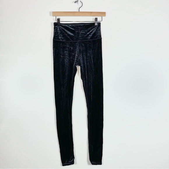 Alo Yoga High Waist Posh Velvet Legging In Black Size Small - Picture 5 of 9